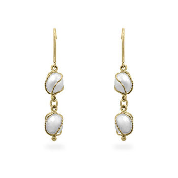 Yellow Gold Pearl Drops