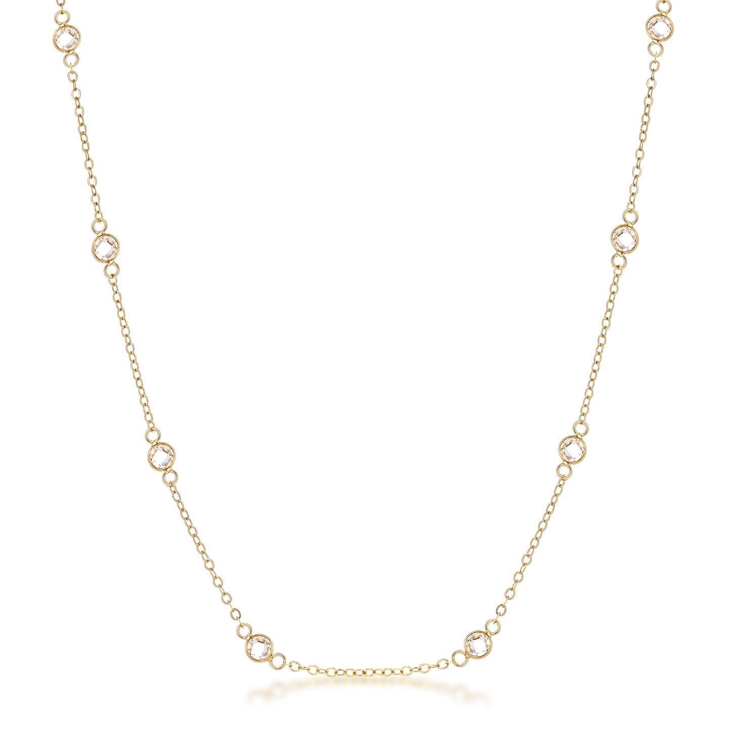 Lecia 16" Round Bezel Saturn Necklace | Gold