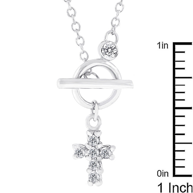 Faith Cross Toggle Necklace | Silver