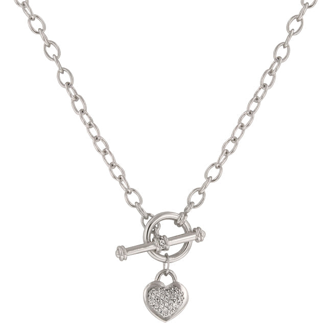 Toggle Heart Necklace  | Silver