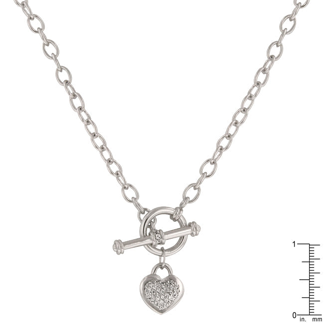 Toggle Heart Necklace  | Silver