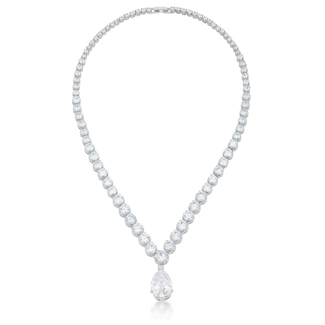 Pear Drop Necklace|Silver