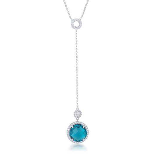 Lori Classic Drop Lariat Necklace | Blue | Silver