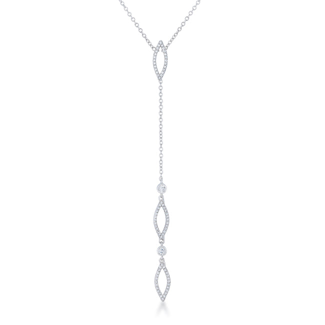 Elle Classic Drop Lariat Necklace | Silver