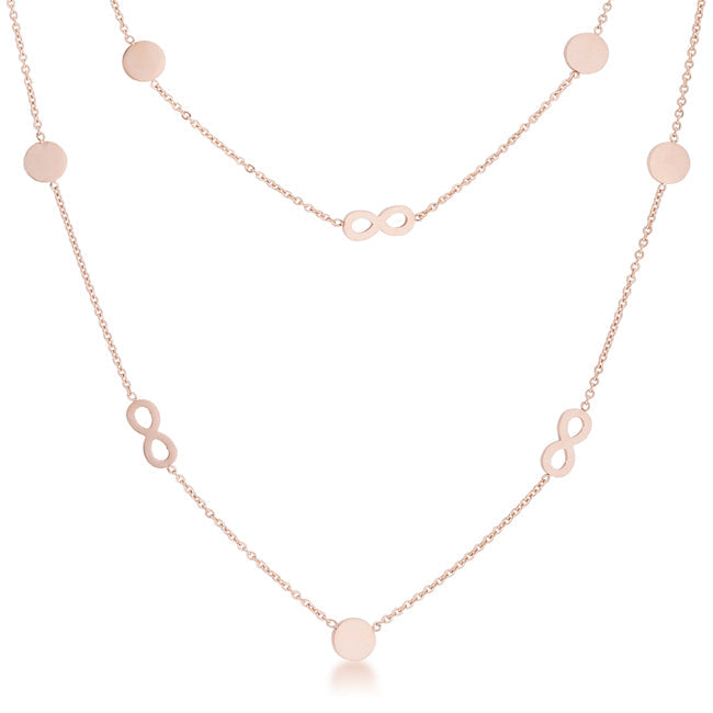 Krystal Infinity Layer Necklace | Rose Gold