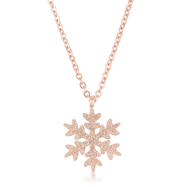 Jenna Snowflake Necklace | Rose Gold