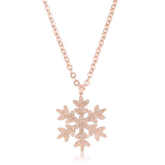 Jenna Snowflake Necklace | Rose Gold