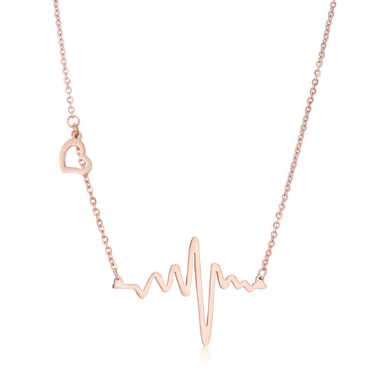 Heartbeat Necklace | Rose Gold