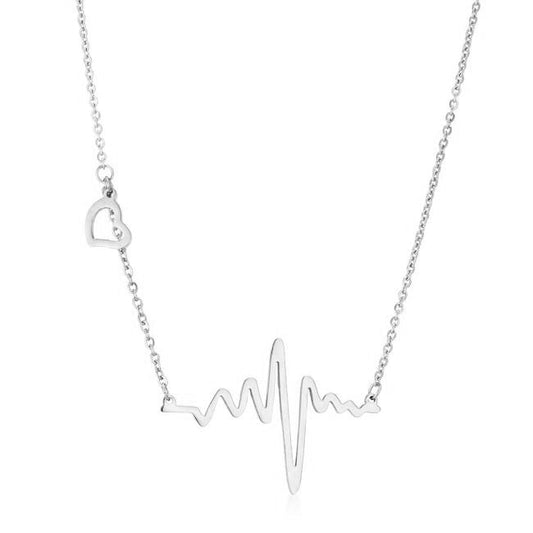 Heartbeat Necklace | Silver