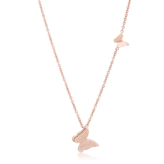 Beatrice Butterfly Necklace | Rose Gold