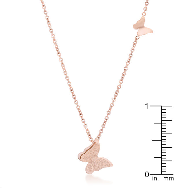 Beatrice Butterfly Necklace | Rose Gold