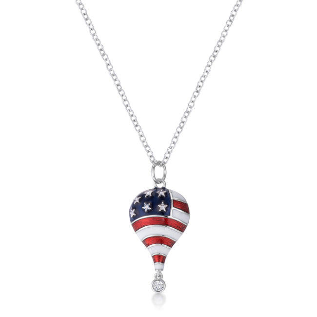 American Hot Air Balloon Necklace | Silver