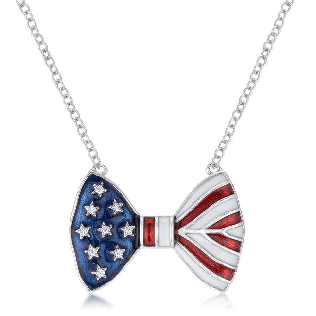 U.S. Stars and Stripes Bow Tie Necklace