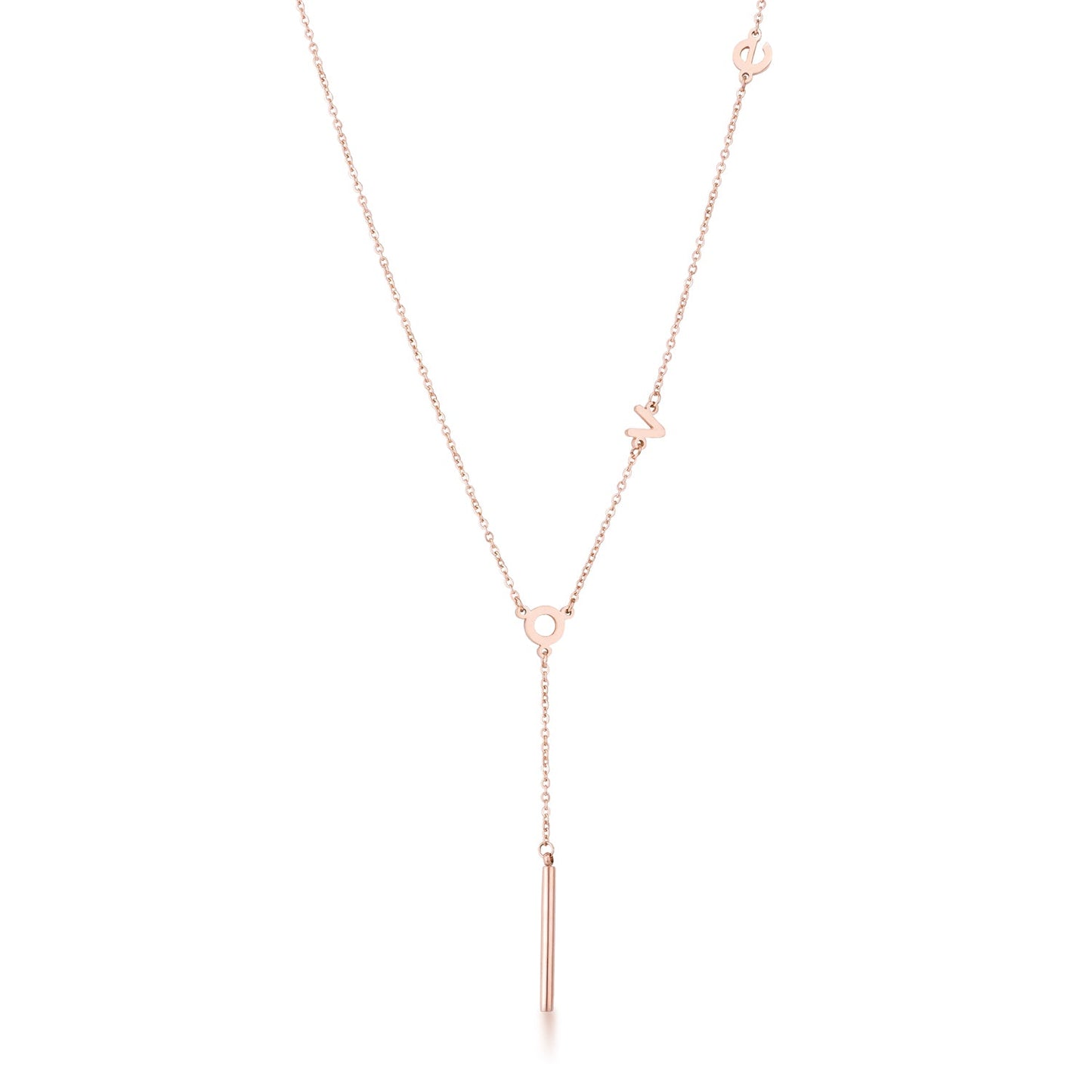 Stainless Steel Rose Gold LOVE Necklace