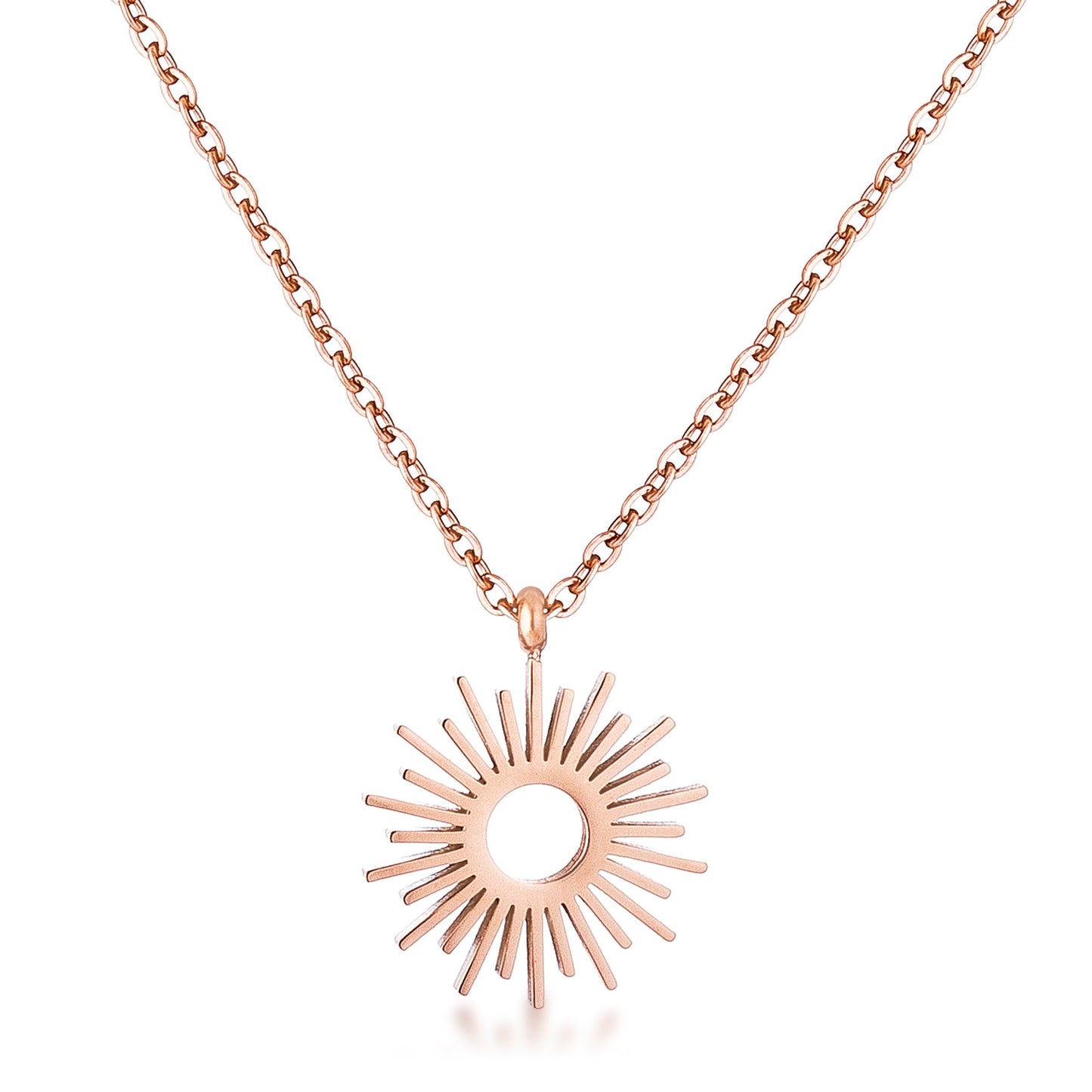 Rose Gold Sunburst Necklace