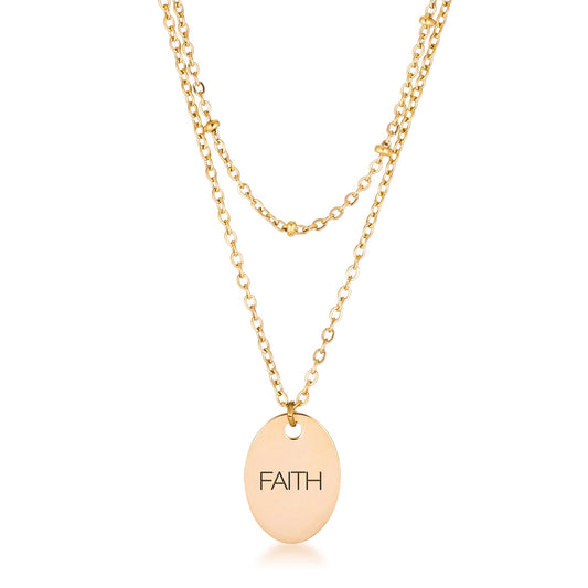 FAITH Double Chain Necklace | Gold