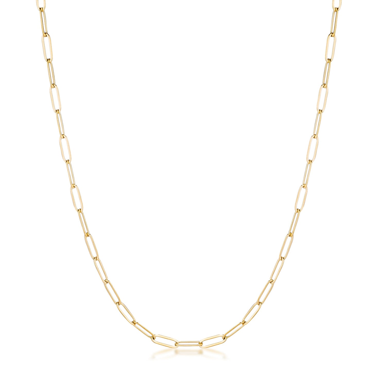 Classic Paperclip Chain Necklace | 16k Gold Plated