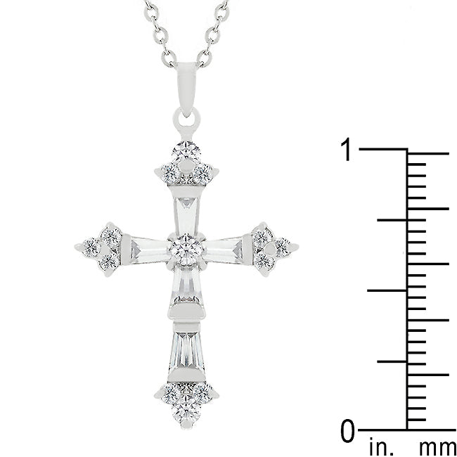 Brilliant Cubic Zirconia Cross Pendant