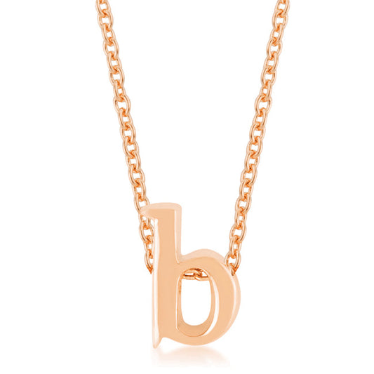 “b” Initial Necklace | Rose Gold