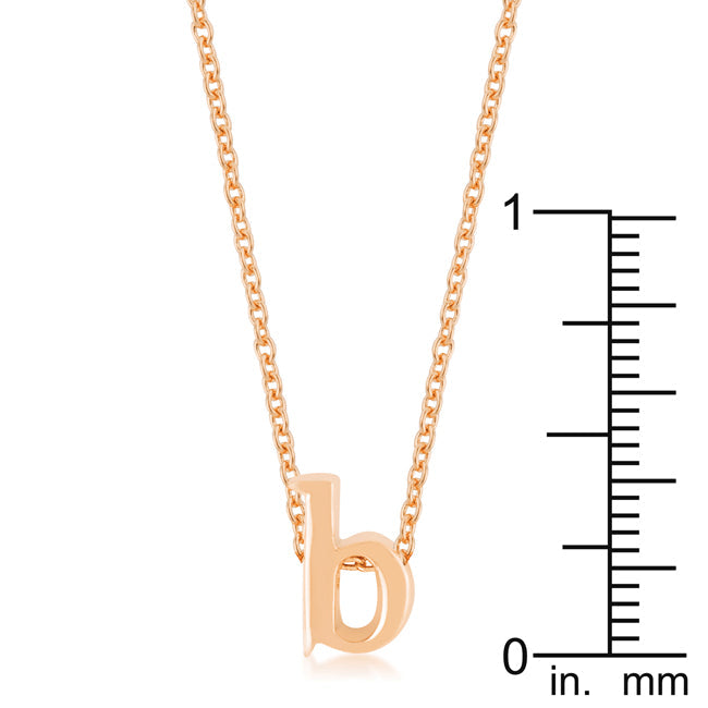 “b” Initial Necklace | Rose Gold