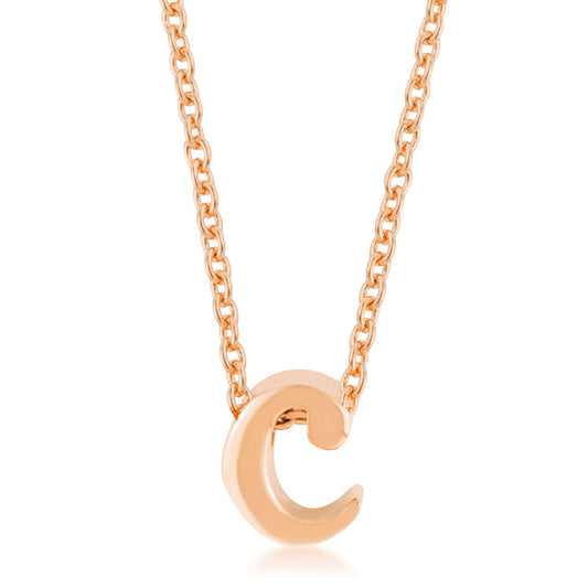 “c” Initial Necklace | Rose Gold