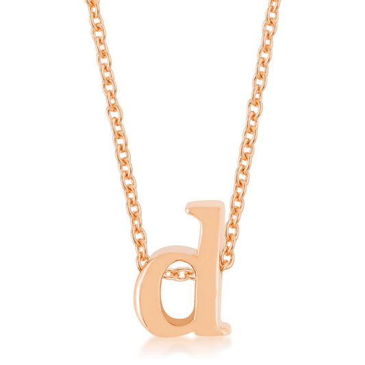 “d” Initial Necklace | Rose Gold