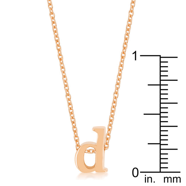 “d” Initial Necklace | Rose Gold