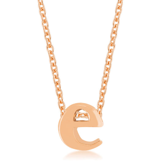 “e” Initial Necklace | Rose Gold