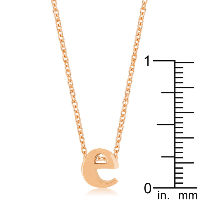 “e” Initial Necklace | Rose Gold