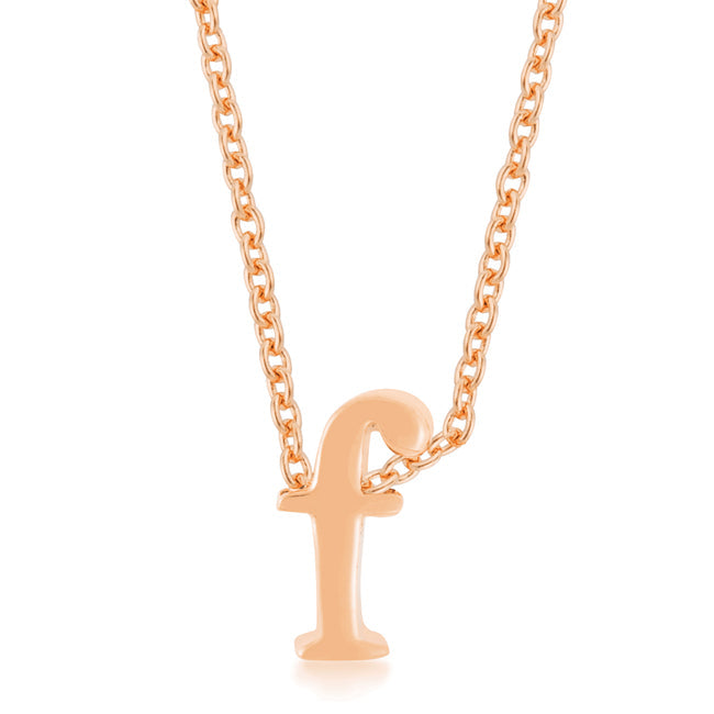 “f” Initial Necklace | Rose Gold