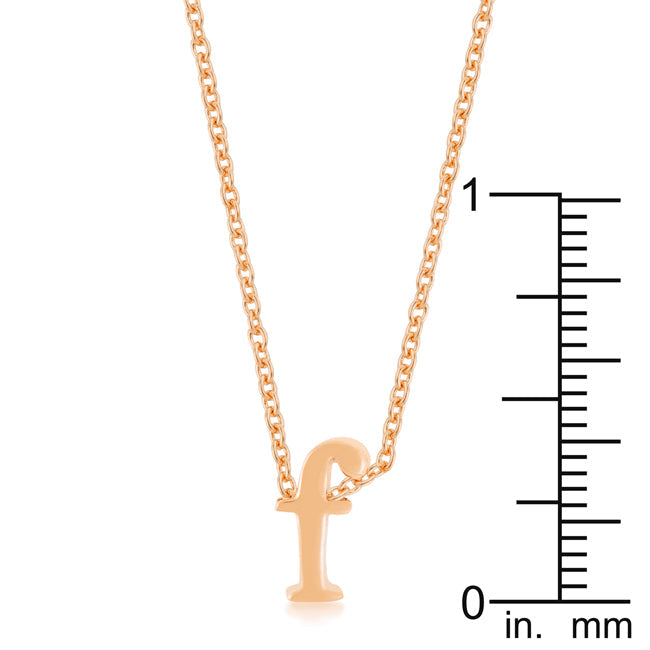 “f” Initial Necklace | Rose Gold