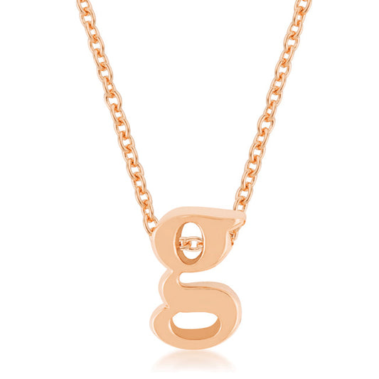 “g” Initial Necklace | Rose Gold