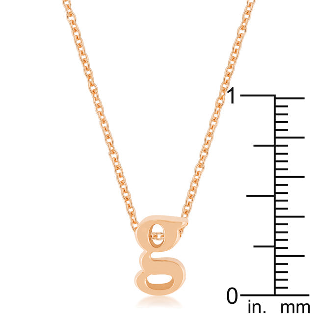 “g” Initial Necklace | Rose Gold