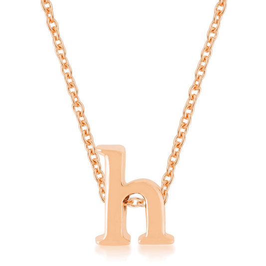 “h” Initial Necklace | Rose Gold