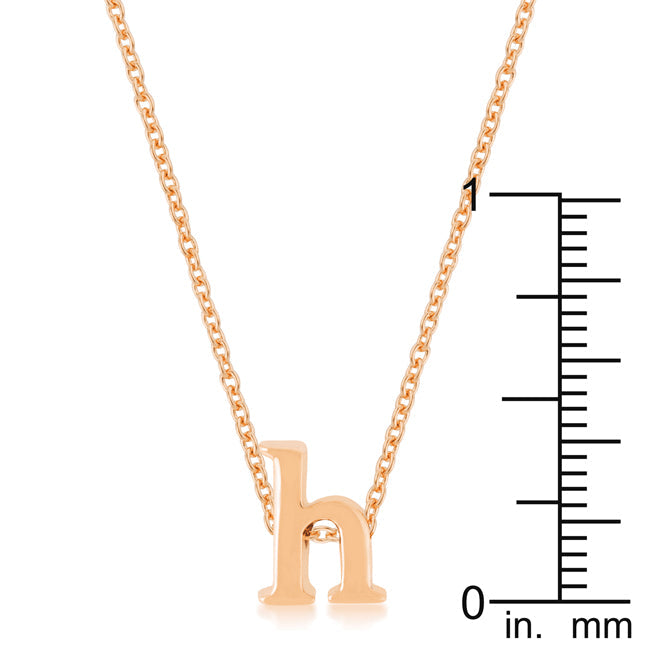 “h” Initial Necklace | Rose Gold