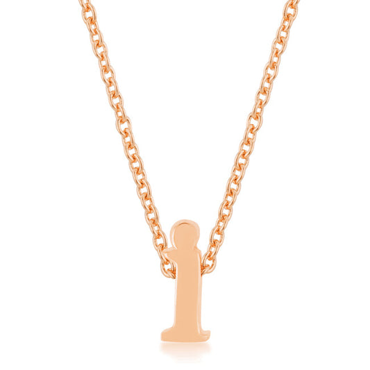 “i” Initial Necklace | Rose Gold