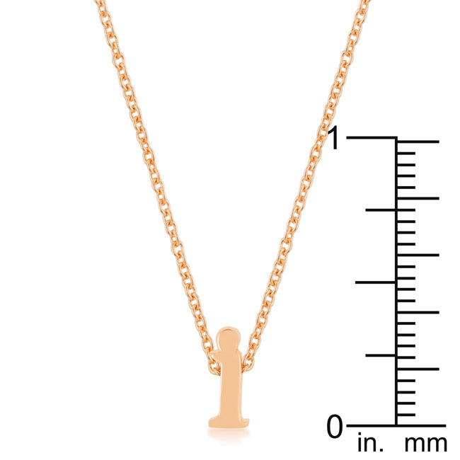 “i” Initial Necklace | Rose Gold