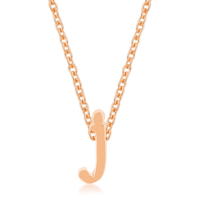 “j” Initial Necklace | Rose Gold