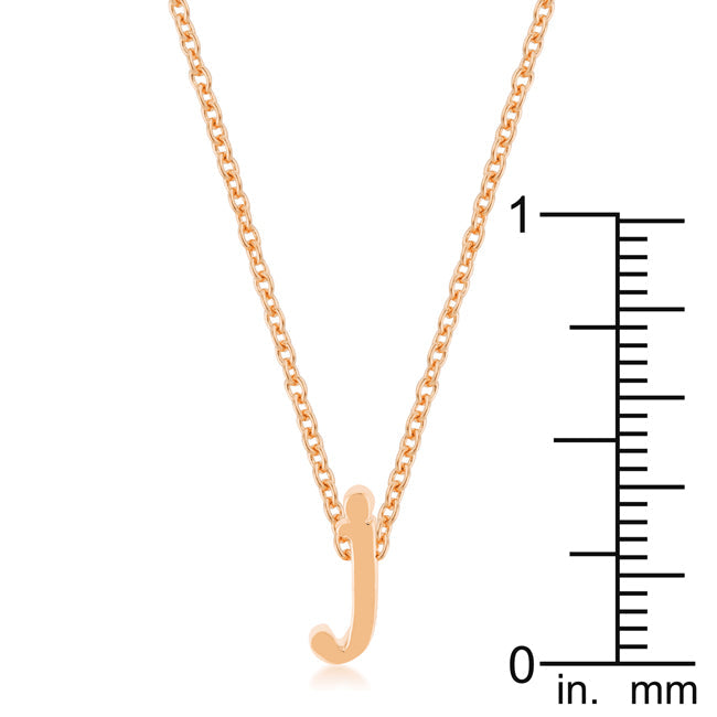 “j” Initial Necklace | Rose Gold