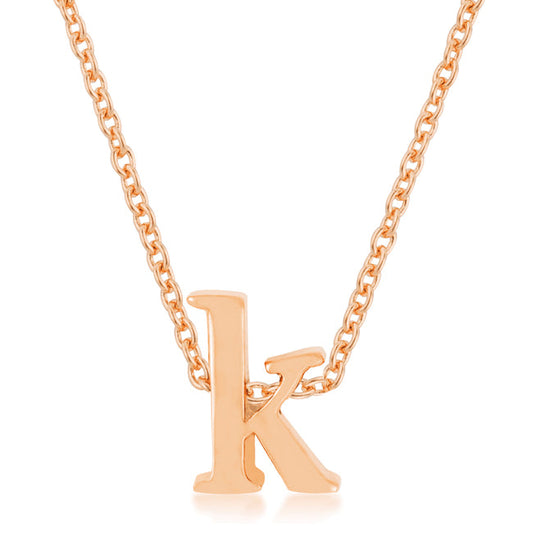 “k” Initial Necklace | Rose Gold