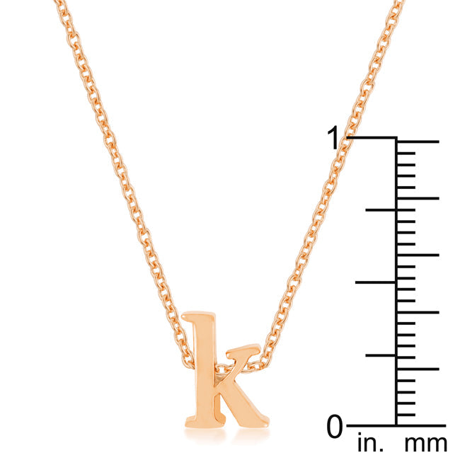 “k” Initial Necklace | Rose Gold