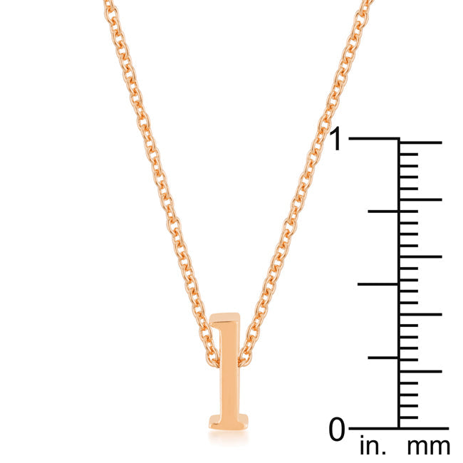 “l” Initial Necklace | Rose Gold