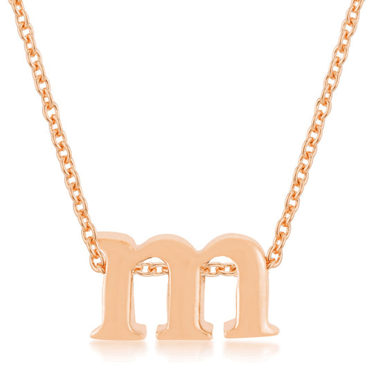 “m” Initial Necklace | Rose Gold