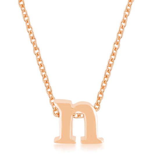 “n” Initial Necklace | Rose Gold