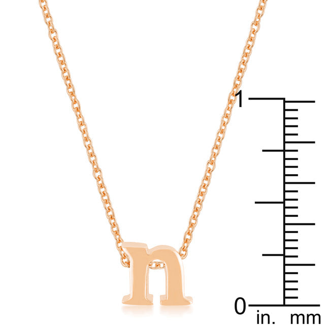 “n” Initial Necklace | Rose Gold