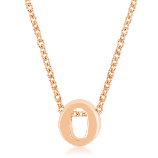 “o” Initial Necklace | Rose Gold