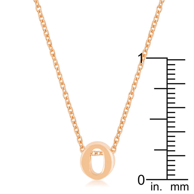 “o” Initial Necklace | Rose Gold