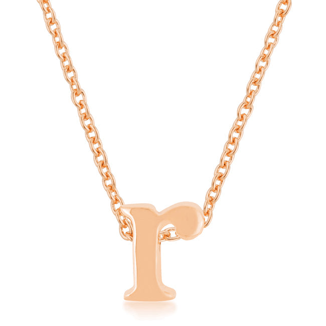 “r” Initial Necklace | Rose Gold