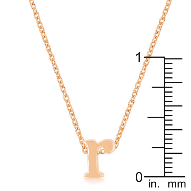 “r” Initial Necklace | Rose Gold