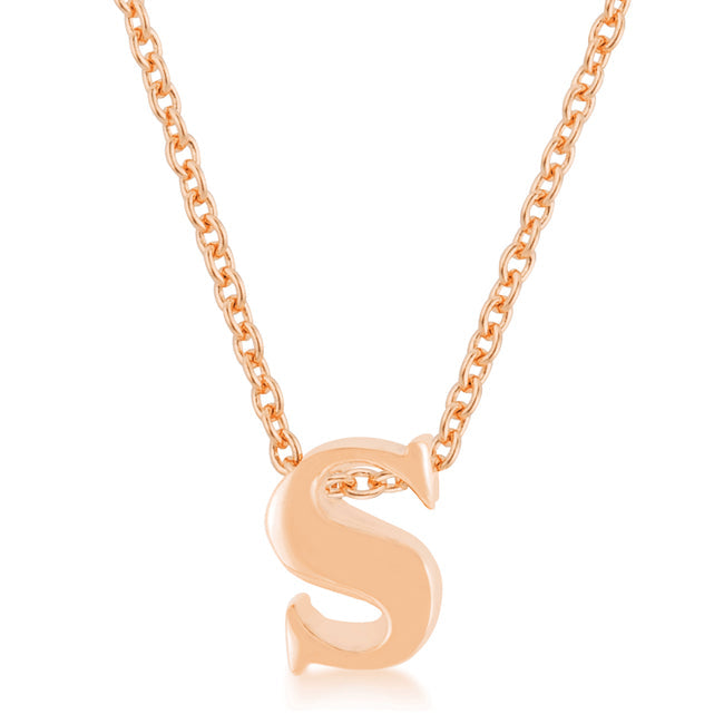 “s” Initial Necklace | Rose Gold